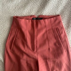 Zara High Waist Pants-peach color